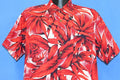 50s Waikiki Wear Red Floral Loop Collar Hawaiian Shirt Large product image 1