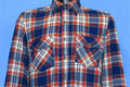 80s Rugged Blue Red Plaid Flannel Button Down Shirt Small product image 1