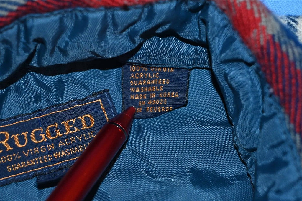 80s Rugged Blue Red Plaid Flannel Button Down Shirt Small product image 4