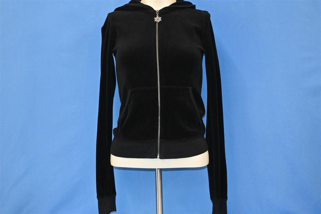 Y2K Juicy Couture Black Velvet Track Jacket Women's Extra product image 2