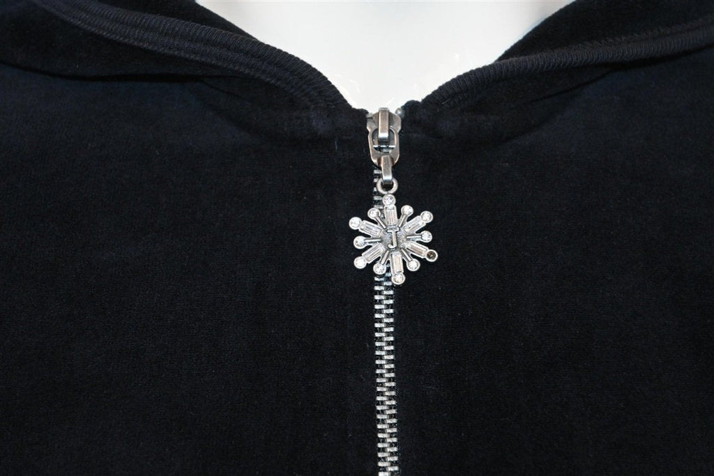 Y2K Juicy Couture Black Velvet Track Jacket Women's Extra product image 4