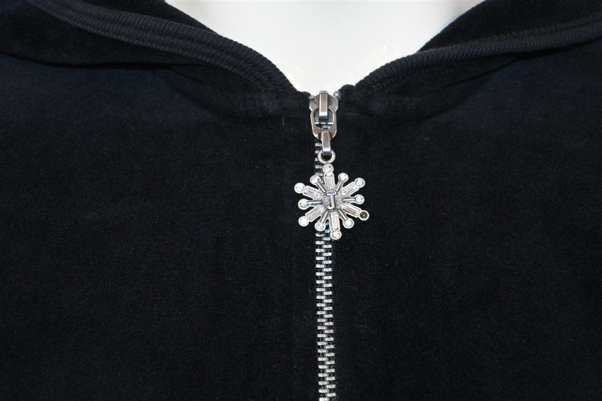 Y2K Juicy Couture Black Velvet Track Jacket Women's Extra product image 4