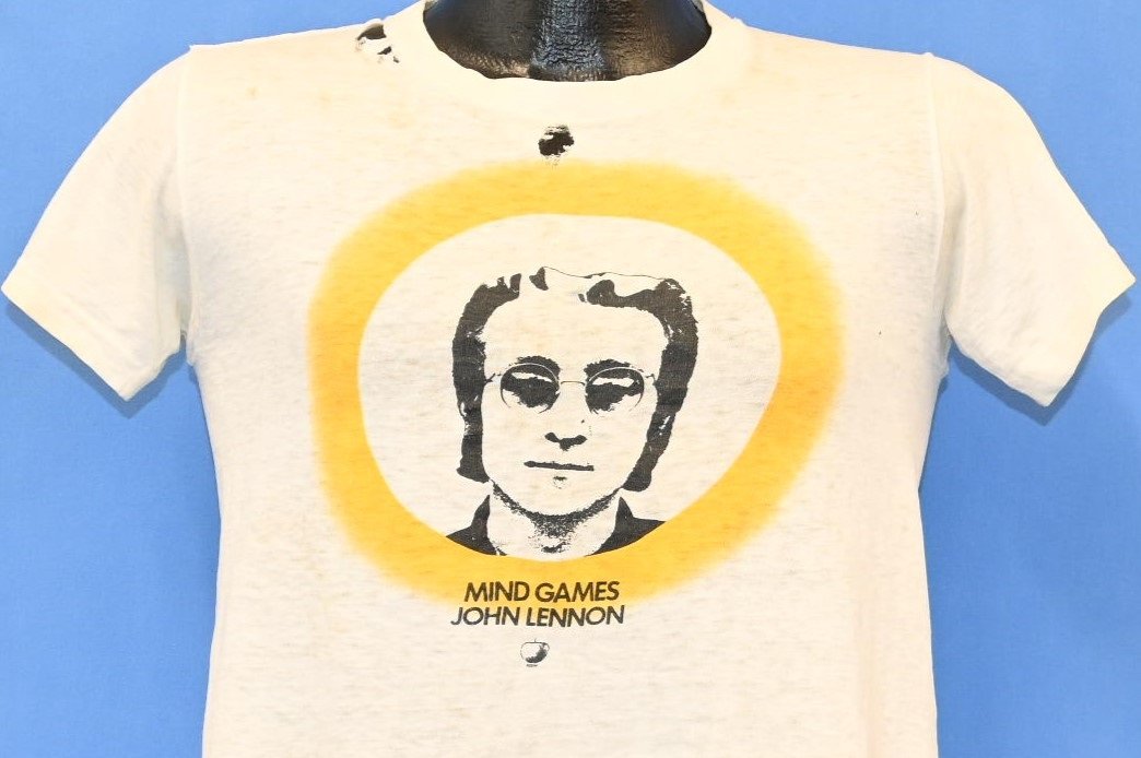 70s John Lennon Mind Games Distressed Rock t-shirt Small product image 1