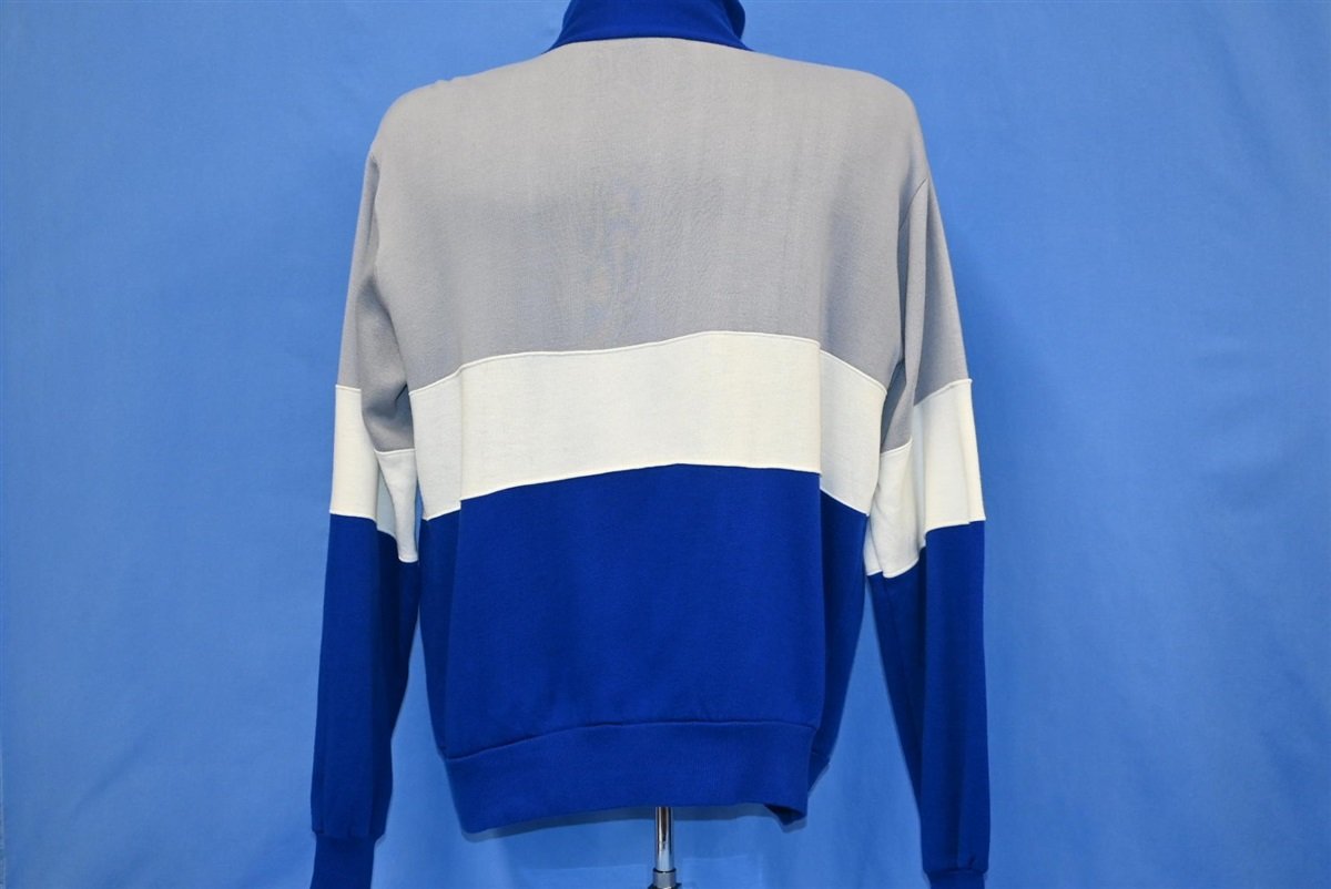 80s Blue White Gray Zipper Track Jacket Large product image 4