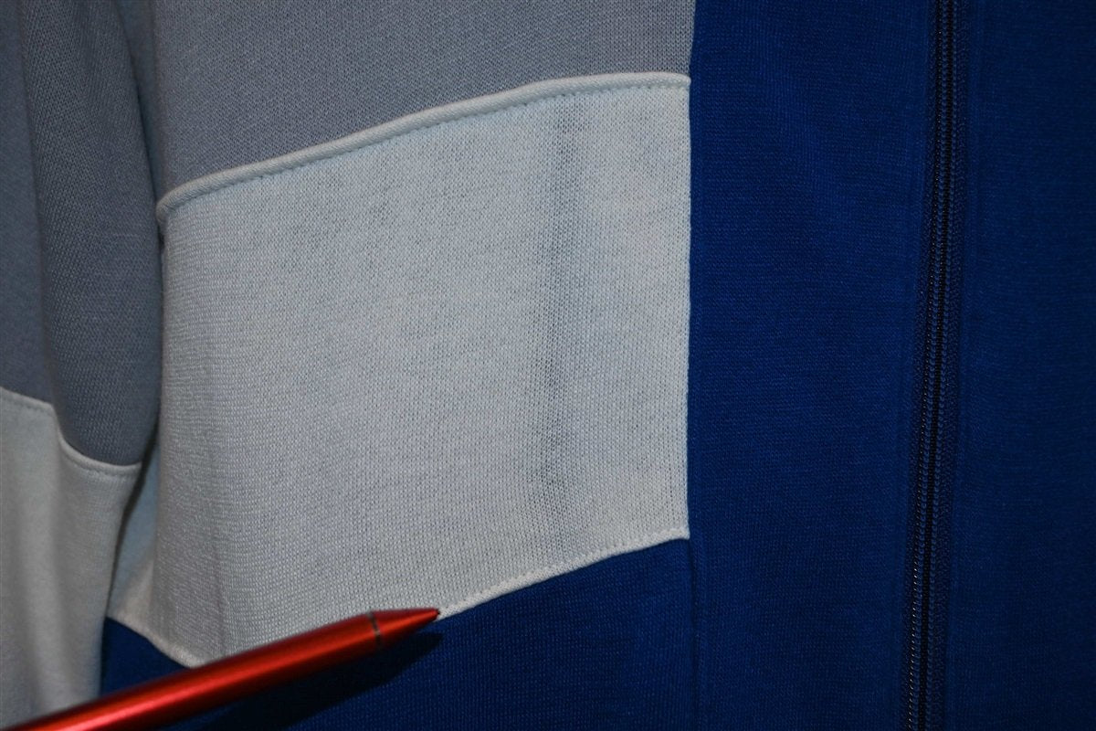 80s Blue White Gray Zipper Track Jacket Large product image 5