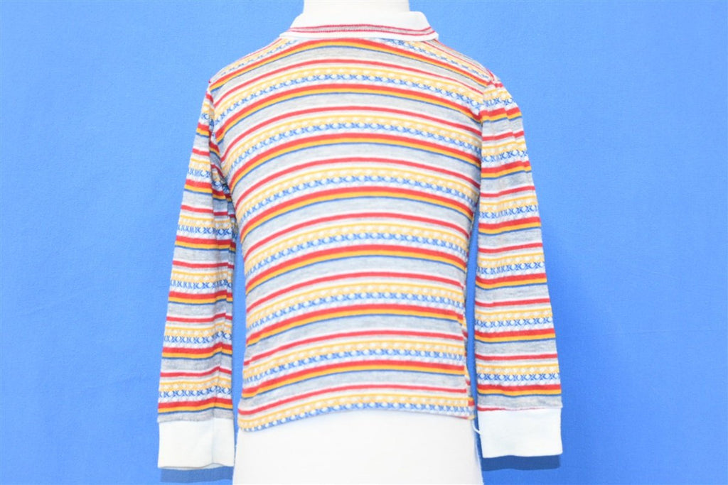 80s Kidstuff Red Yellow Striped Mock Neck t-shirt Toddler 2T product image 5