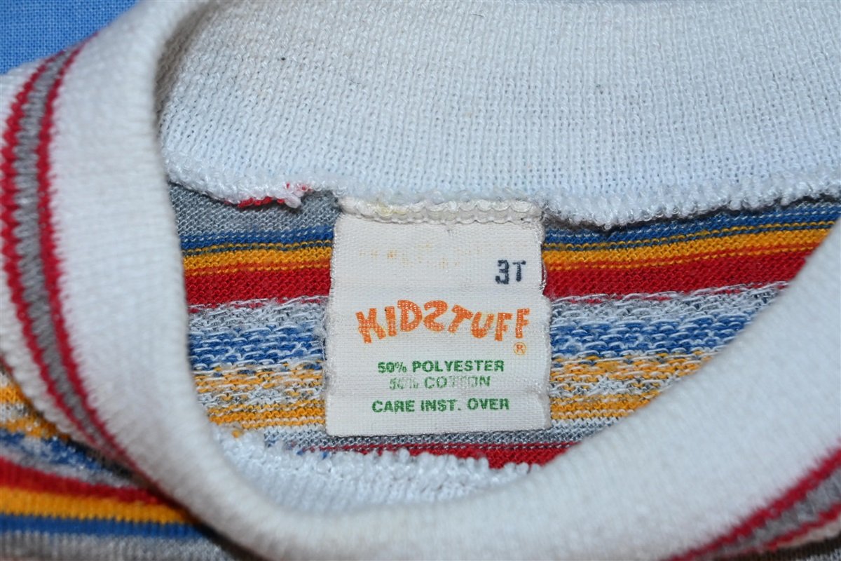 80s Kidstuff Red Yellow Striped Mock Neck t-shirt Toddler 2T product image 3