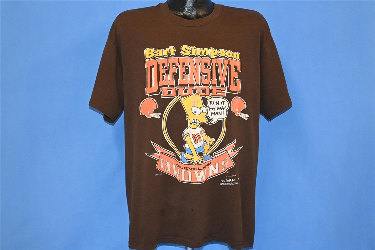 90s Bart Simpson Cleveland Browns Football t-shirt Extra product image 2