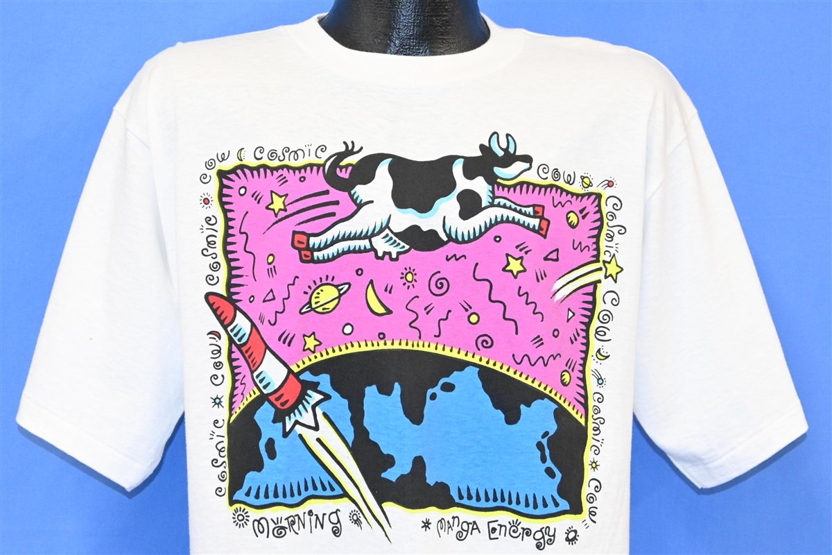 90s Cosmic Cow Morning Manga Energy White t-shirt Large product image 1