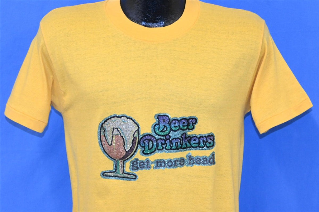 80s Beer Drinkers Get More Head Glitter Iron On t-shirt product image 1