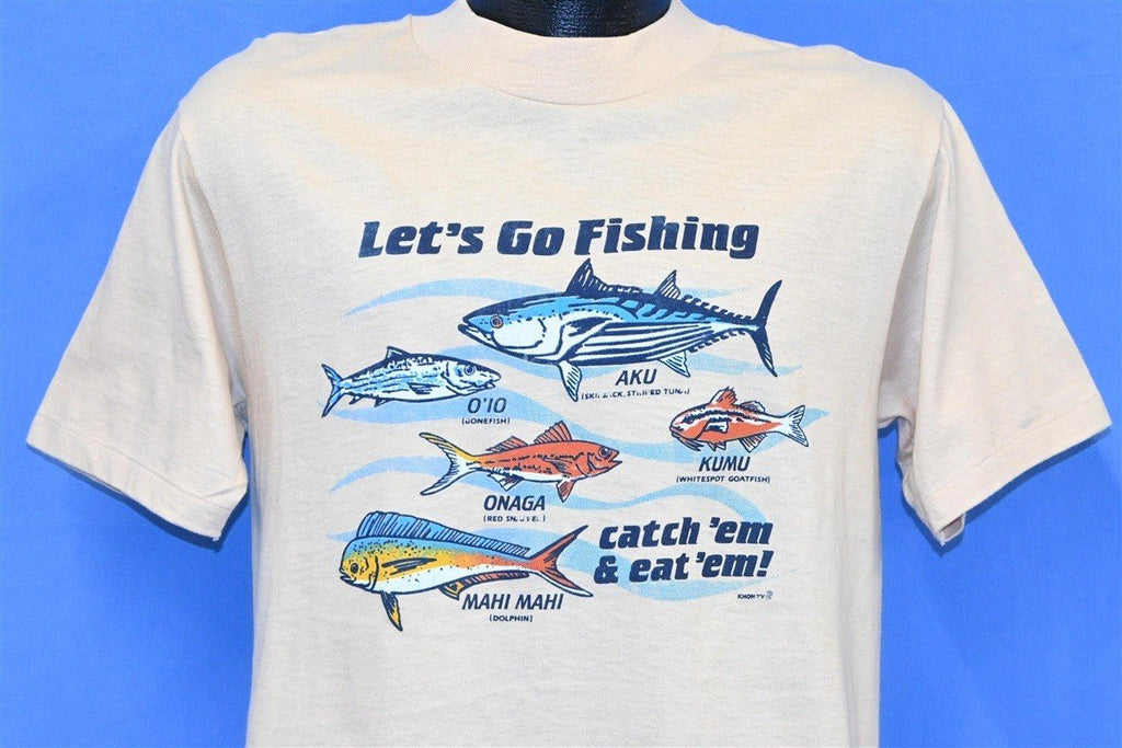 80s Lets Go Fishing Catch Em and Eat Em t-shirt Medium product image 1
