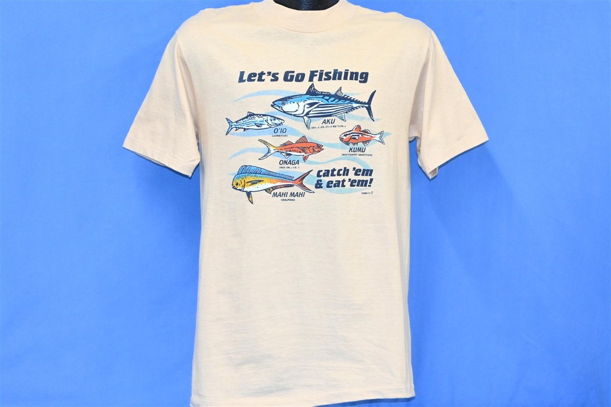80s Lets Go Fishing Catch Em and Eat Em t-shirt Medium product image 2