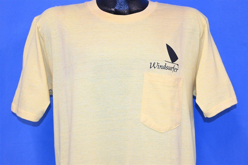 70s Windsurfing Surf Wear Double Sided Yellow t-shirt Large product image 2