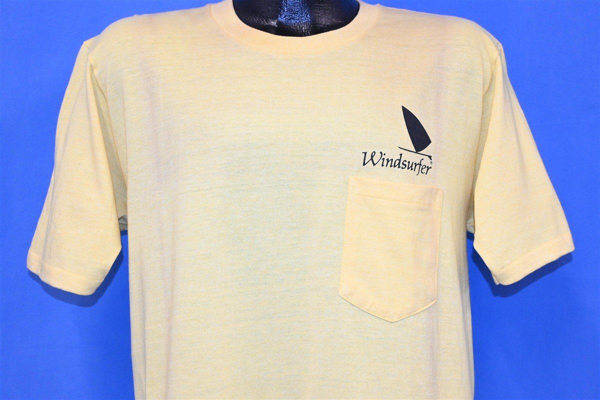 70s Windsurfing Surf Wear Double Sided Yellow t-shirt Large product image 2