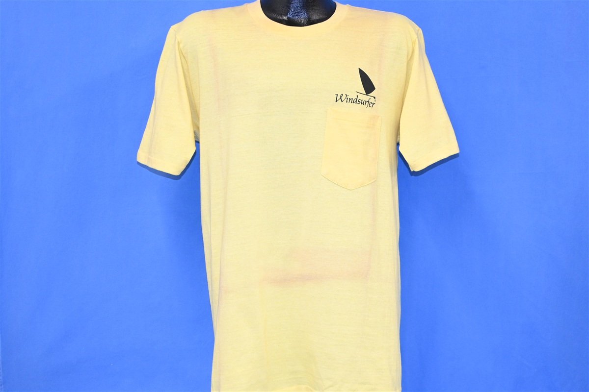 70s Windsurfing Surf Wear Double Sided Yellow t-shirt Large product image 3
