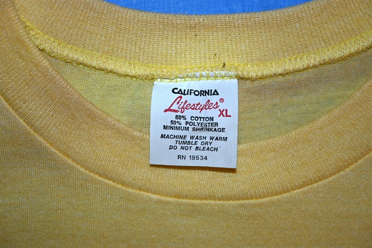 70s Windsurfing Surf Wear Double Sided Yellow t-shirt Large product image 4