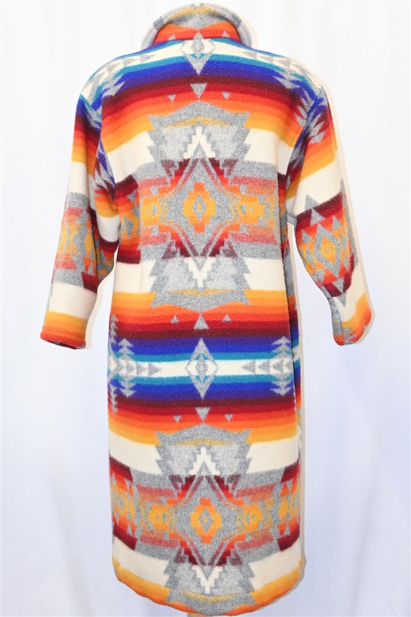 80s Coloratura Rainbow Southwest Blanket Coat Women's Medium