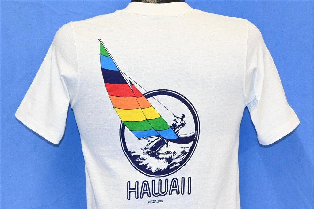 80s Hawaii Rainbow Sailboat Sailing Crazy Shirts t-shirt product image 1