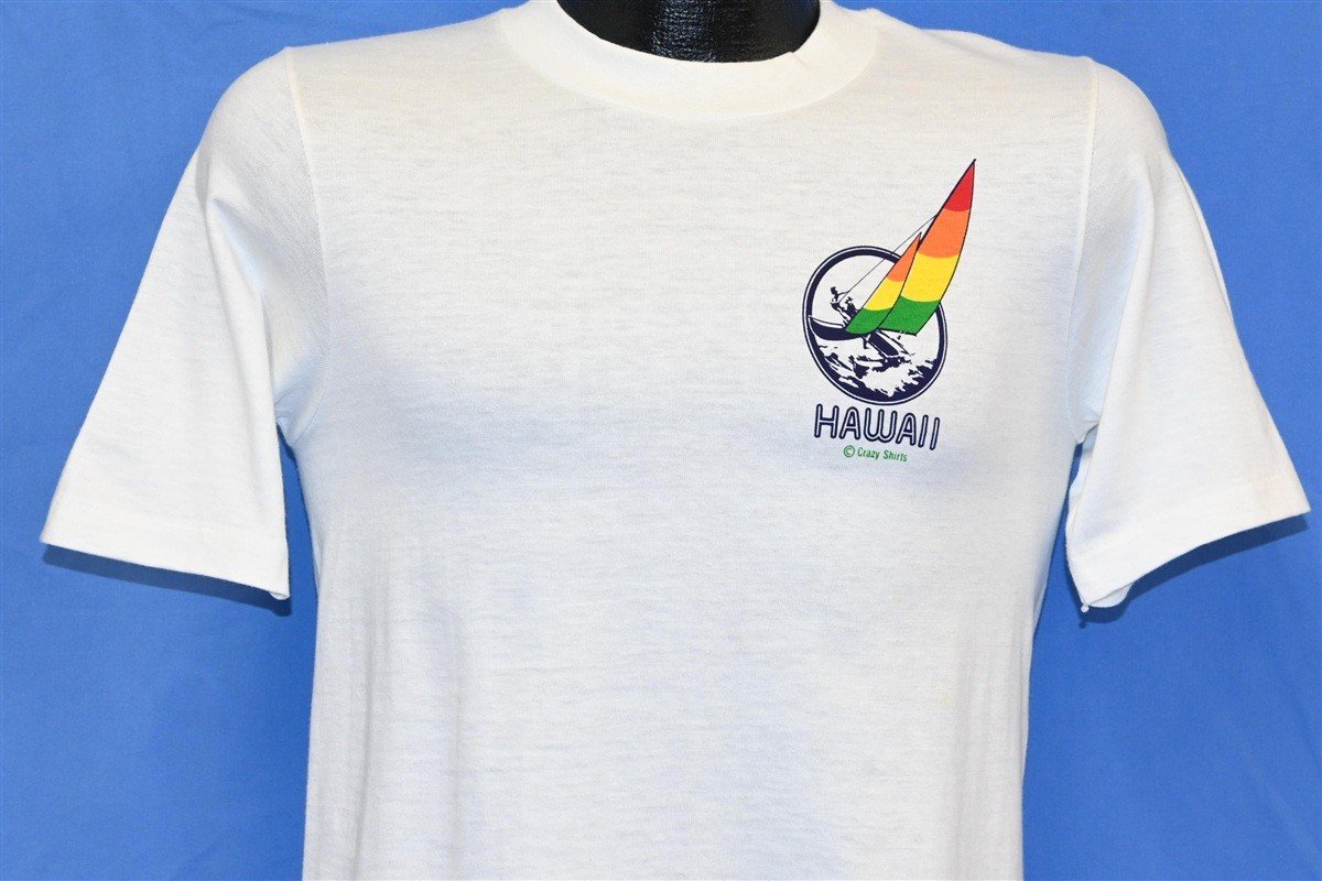 80s Hawaii Rainbow Sailboat Sailing Crazy Shirts t-shirt product image 2