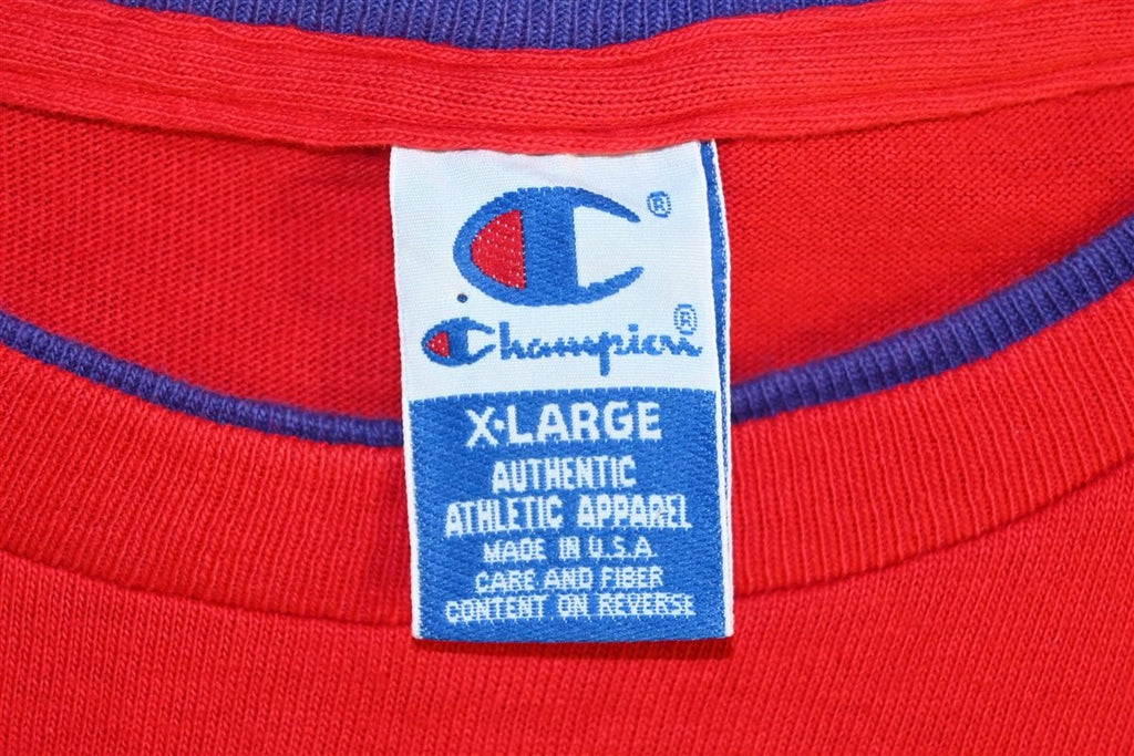 90s Champion Sportswear Logo Red Embroidered t-shirt Extra product image 3
