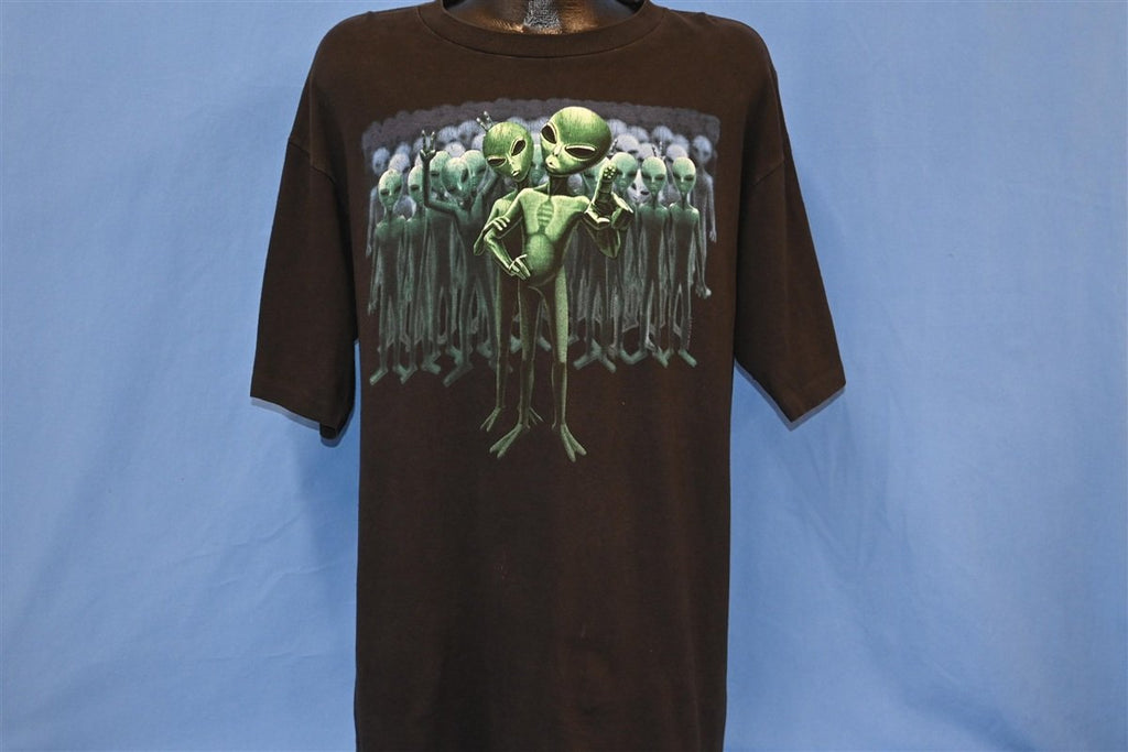 90s Aliens Extra Terrestrial Green Men t-shirt Large product image 2