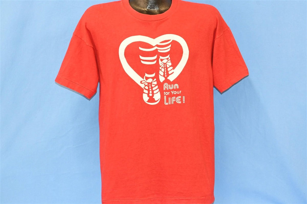 80s Run For Your Life Champion Blue Bar t-shirt Large product image 2