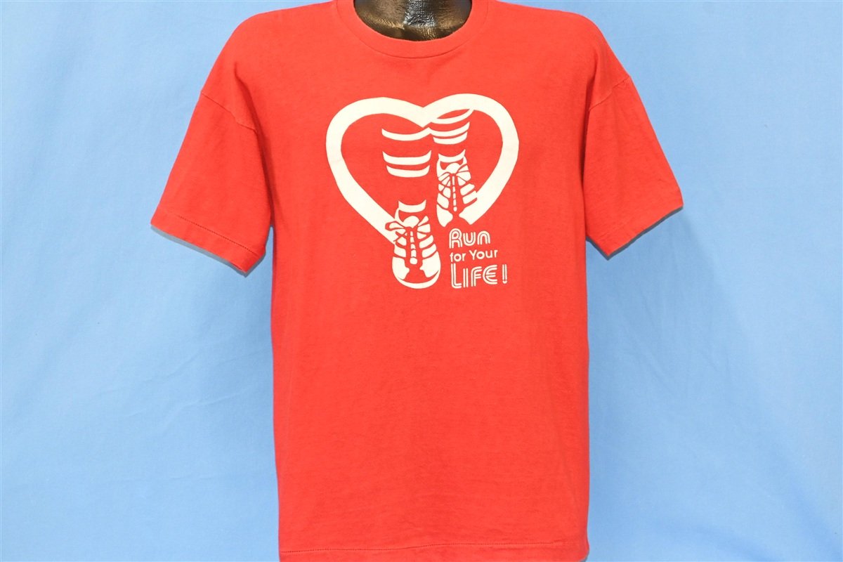 80s Run For Your Life Champion Blue Bar t-shirt Large product image 2