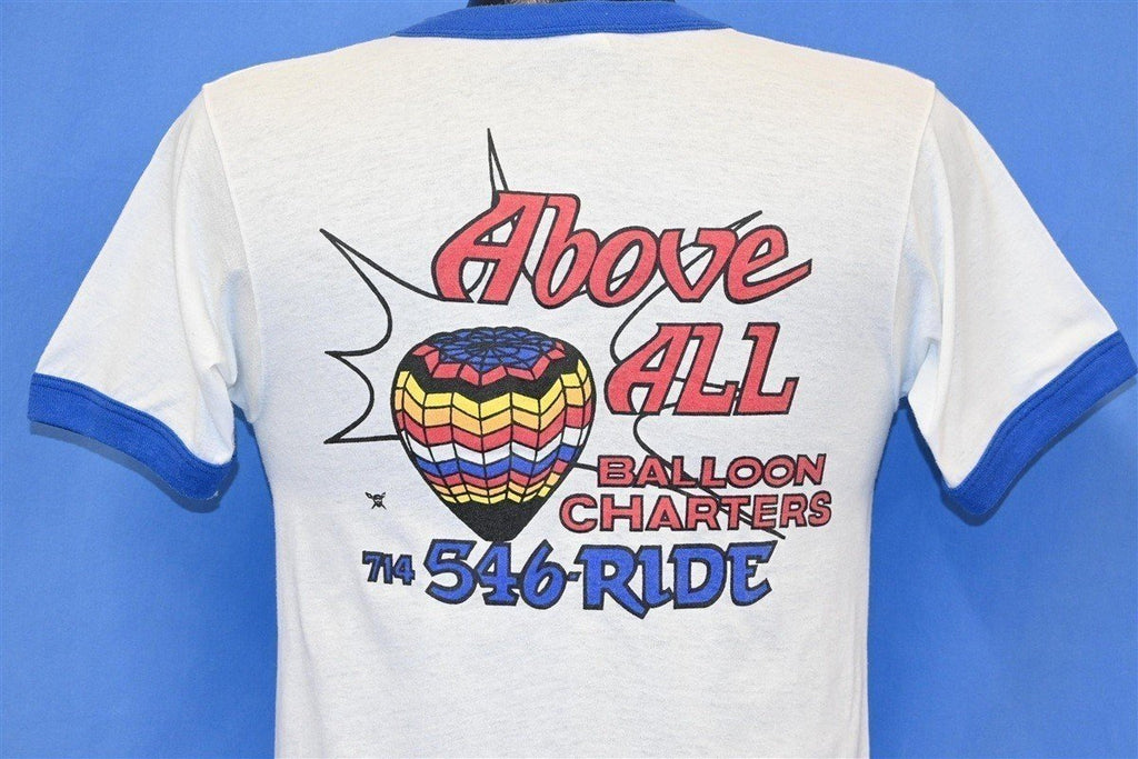 80s Above All Hot Air Balloon Charter Ringer Crew t-shirt product image 1