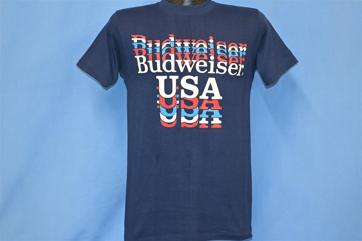 80s Budweiser Beer USA Red White Blue Bud t-shirt Small product image 2