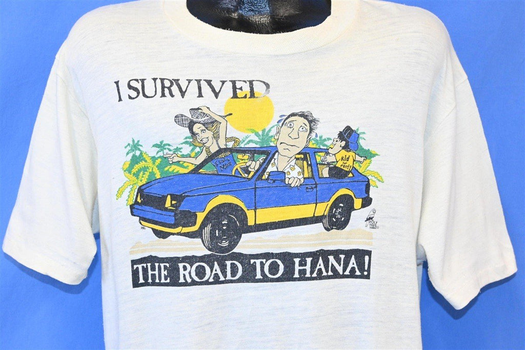 80s Poly Tees I Survived Road To Hana Hawaii t-shirt Extra product image 1