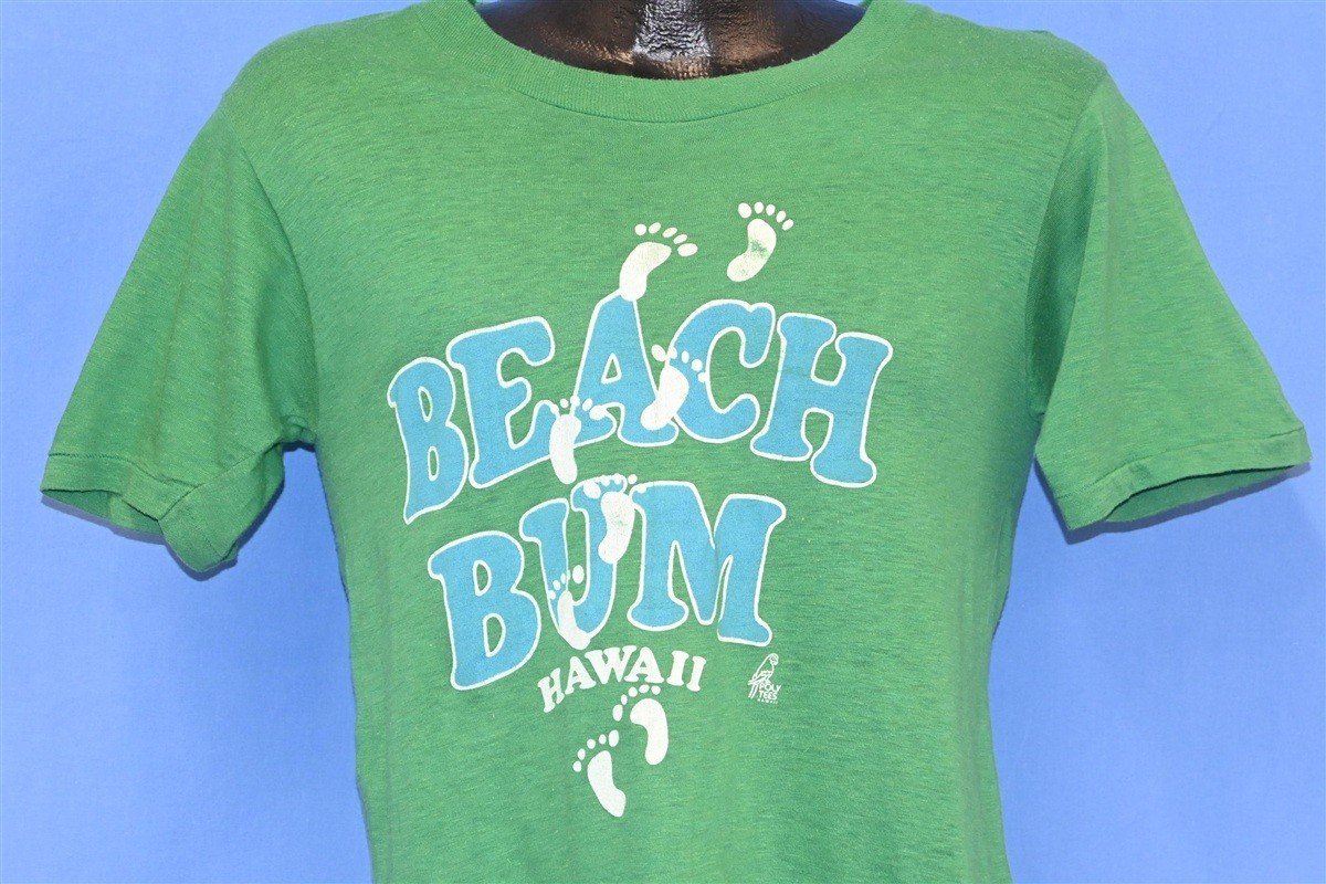 70s Hawaii Beach Bum Poly Tees Foot Print t-shirt Small product image 1