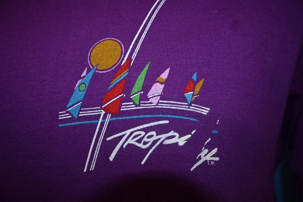80s Tropix Windsurfing Sunset Surf Purple t-shirt Medium product image 3