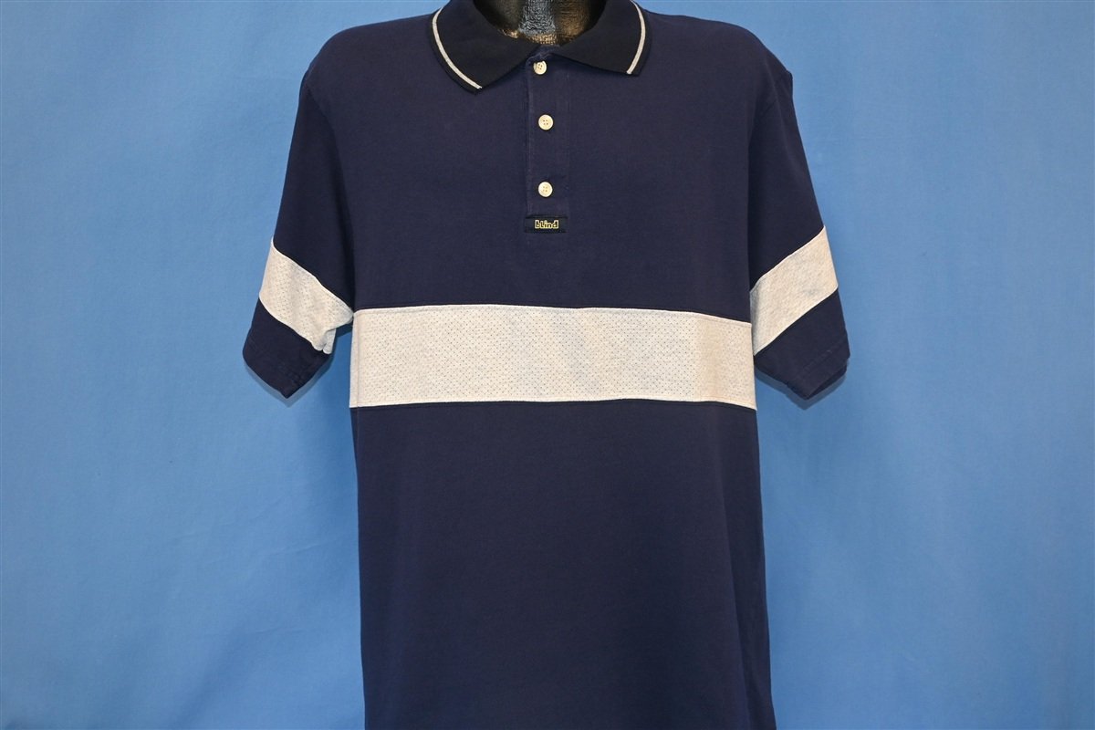 90s Blind Skateboards Navy Blue Striped Polo Shirt Small product image 2
