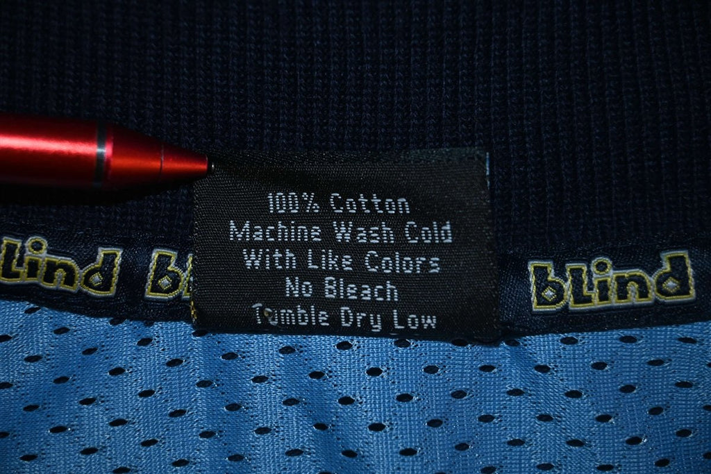 90s Blind Skateboards Navy Blue Striped Polo Shirt Small product image 4