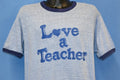 70s Love a Teacher Blue Heathered Ringer t-shirt Large product image 1