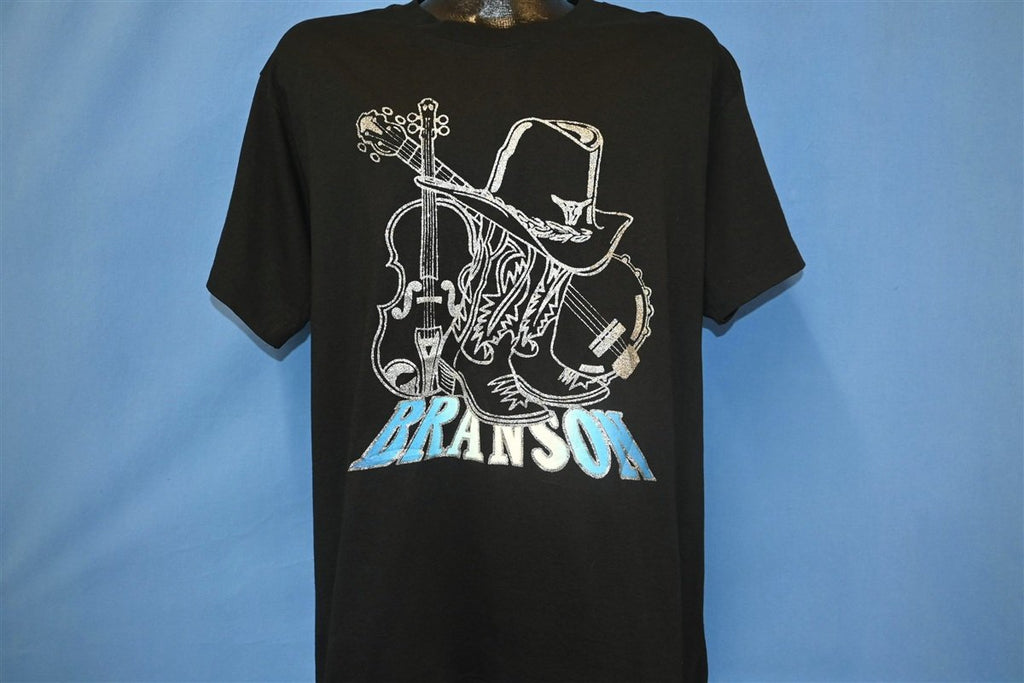 90s Branson Missouri Glitter Cowboy Boots & Hat t-shirt Large