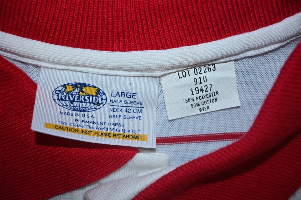 80s Enjoy Coca-Cola Striped Polo Shirt Medium product image 4