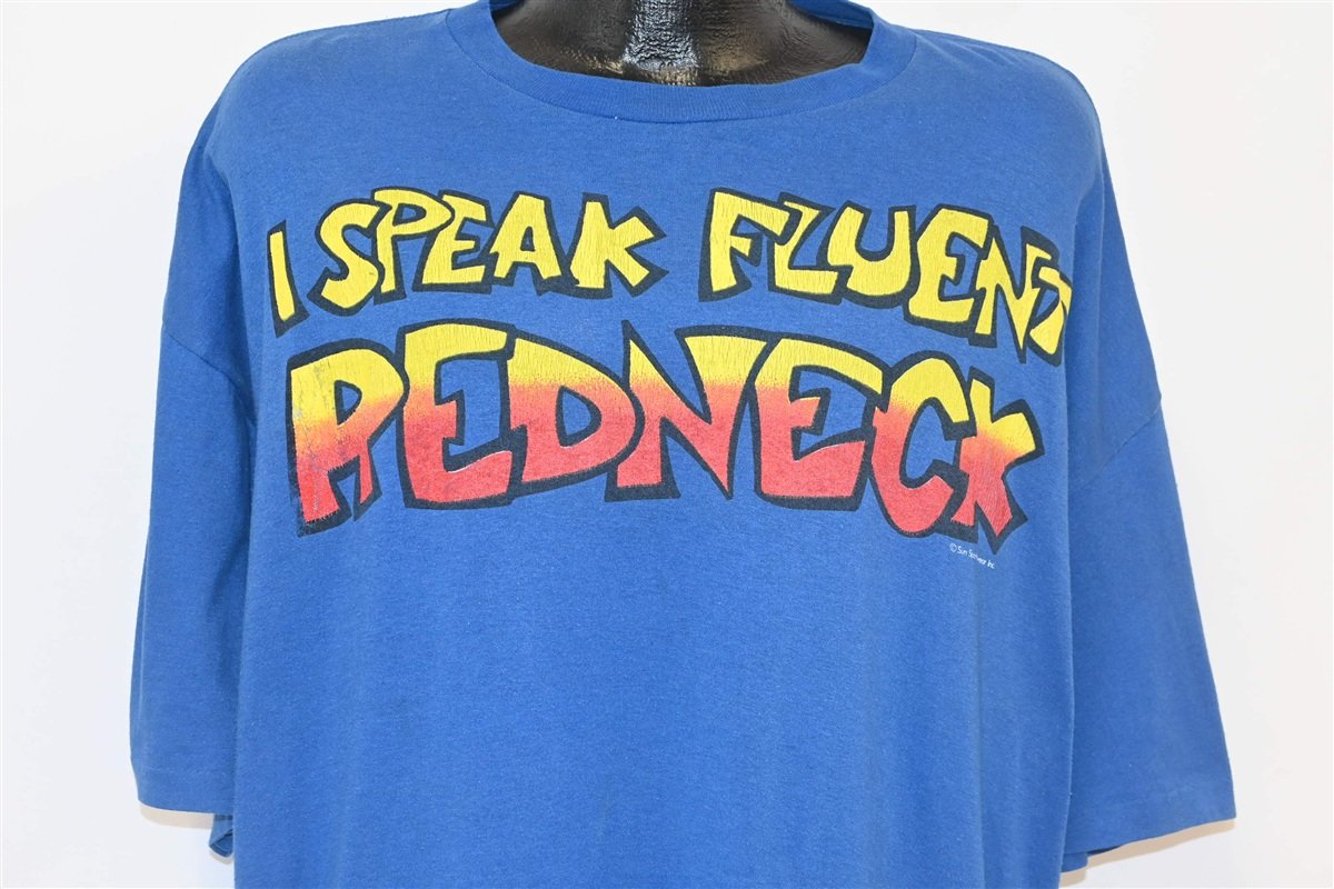 80s I Speak Fluent Redneck Funny Country t-shirt XXXL product image 1