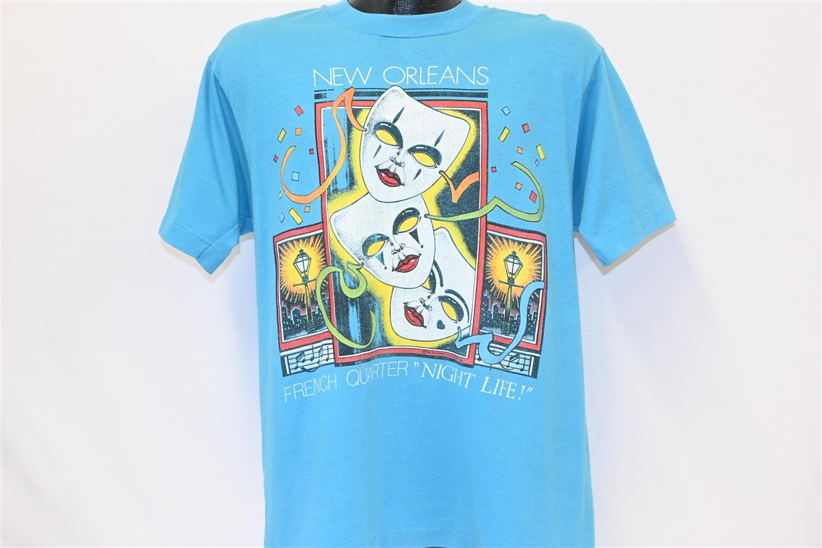80s New Orleans French Quarter Night Life! Blue t-shirt product image 2