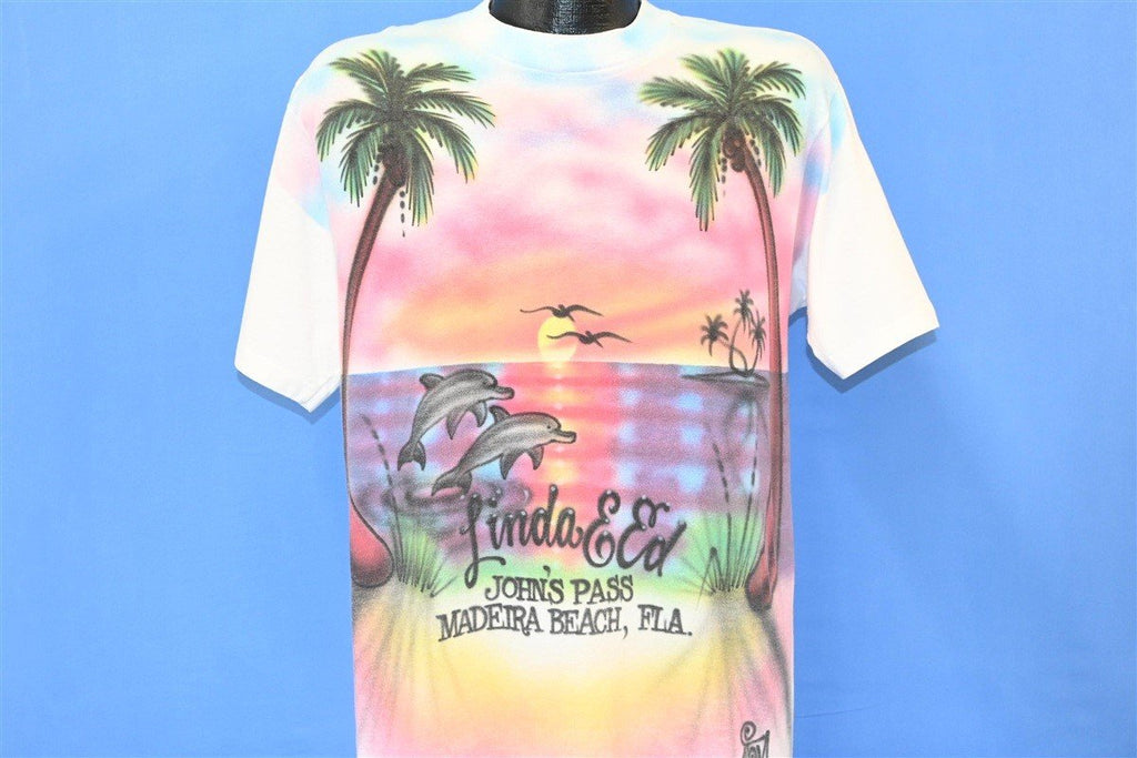 90s Airbrush Linda & Ed John's Pass Madeira Beach t-shirt product image 1