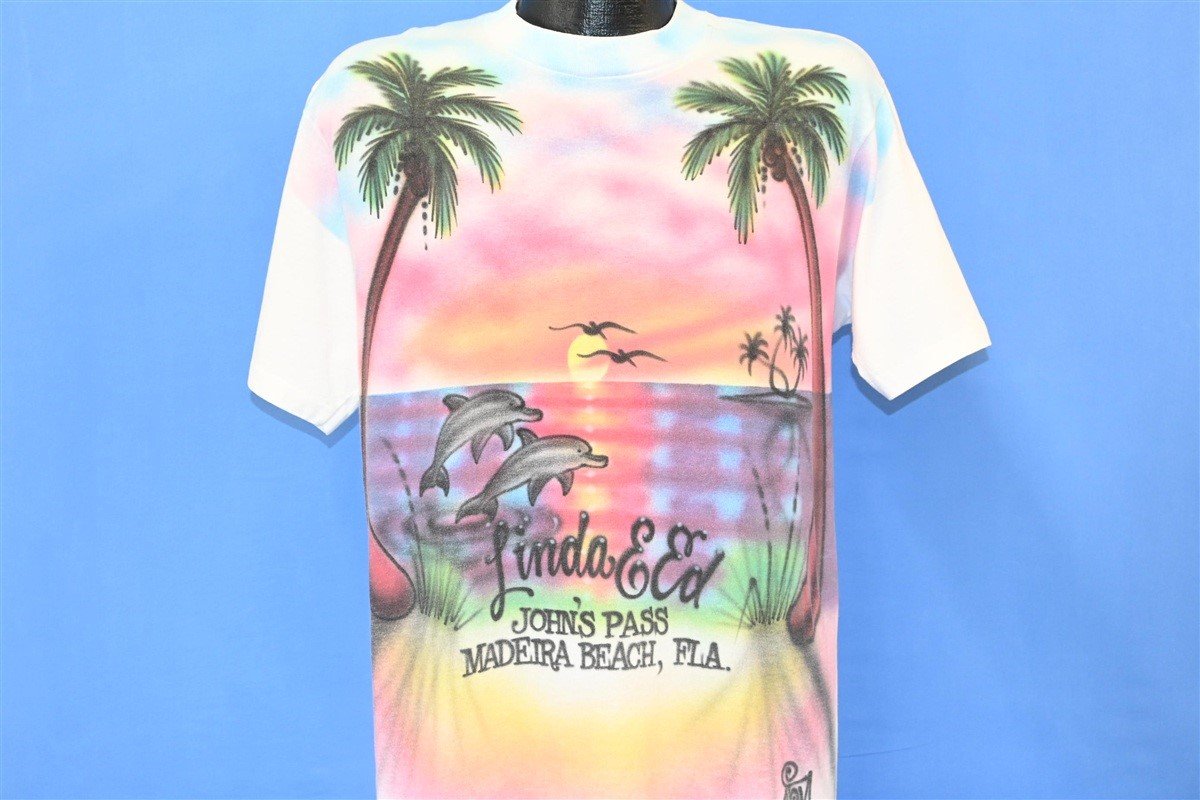 90s Airbrush Linda & Ed John's Pass Madeira Beach t-shirt product image 1