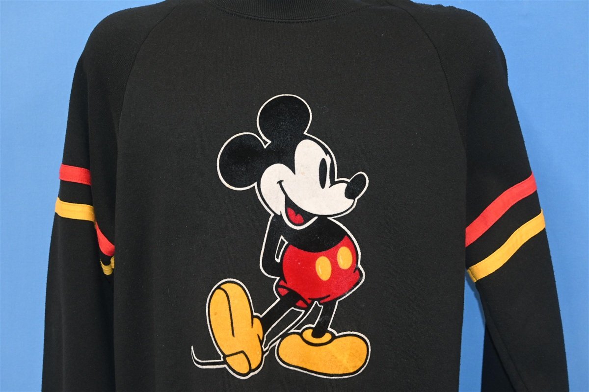 90s Disney Mickey Mouse Flocked Cartoon Sweatshirt Medium product image 1