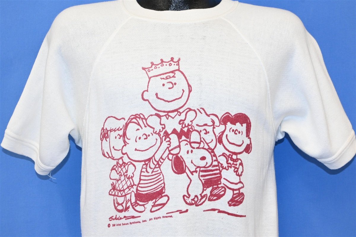 60s Peanuts Comics Charlie Brown Short Sleeve Sweatshirt product image 1