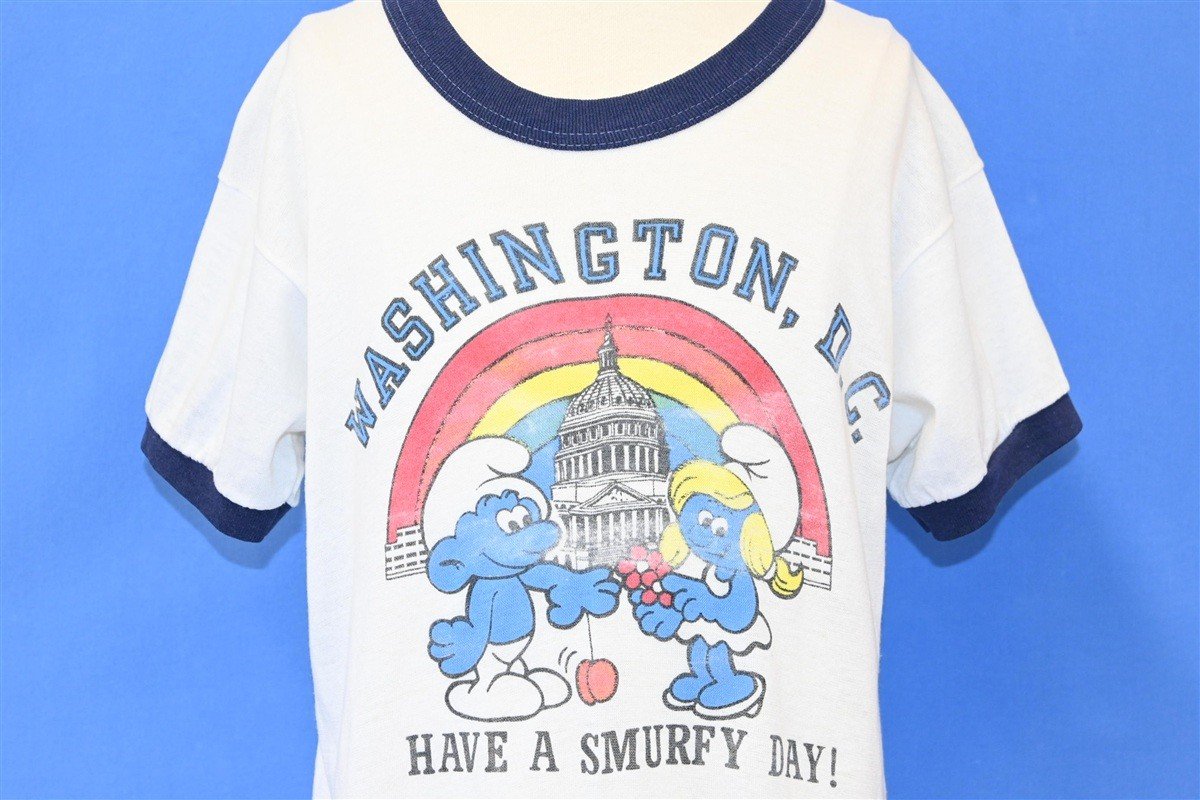 80s Washington Have A Smurfy Day Ringer t-shirt Youth Large product image 1