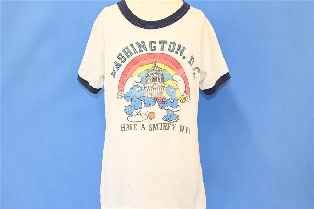 80s Washington Have A Smurfy Day Ringer t-shirt Youth Large product image 2