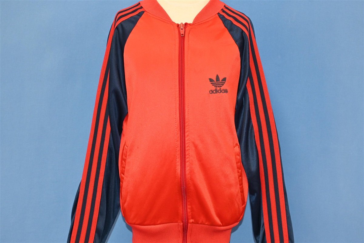 80s Adidas Trefoil Red Blue Zipper Track Jacket Youth Medium product image 2