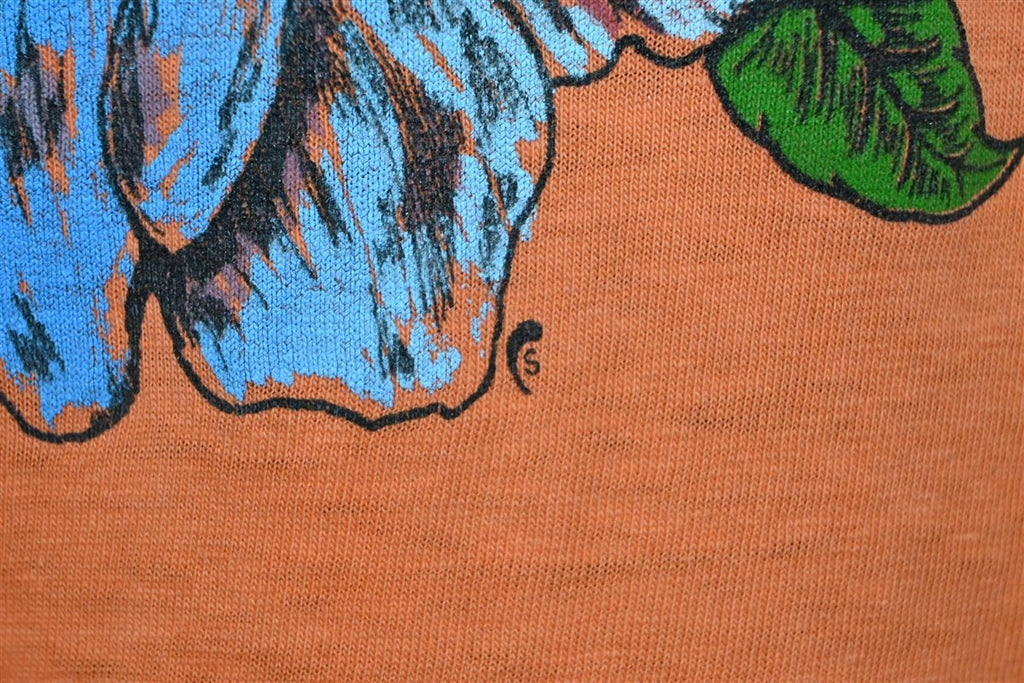 70s Hi Cru Tropical Flowers Orange Pocket Surf t-shirt Small product image 4
