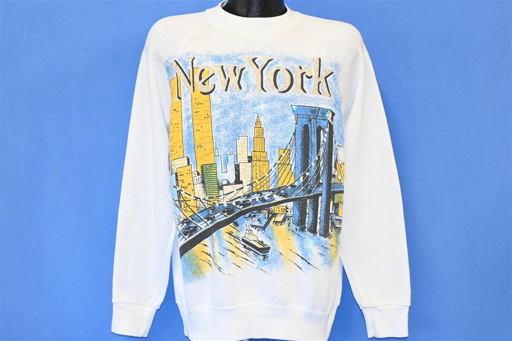 90s New York City Old NYC Skyline Glitter Sweatshirt Medium product image 2