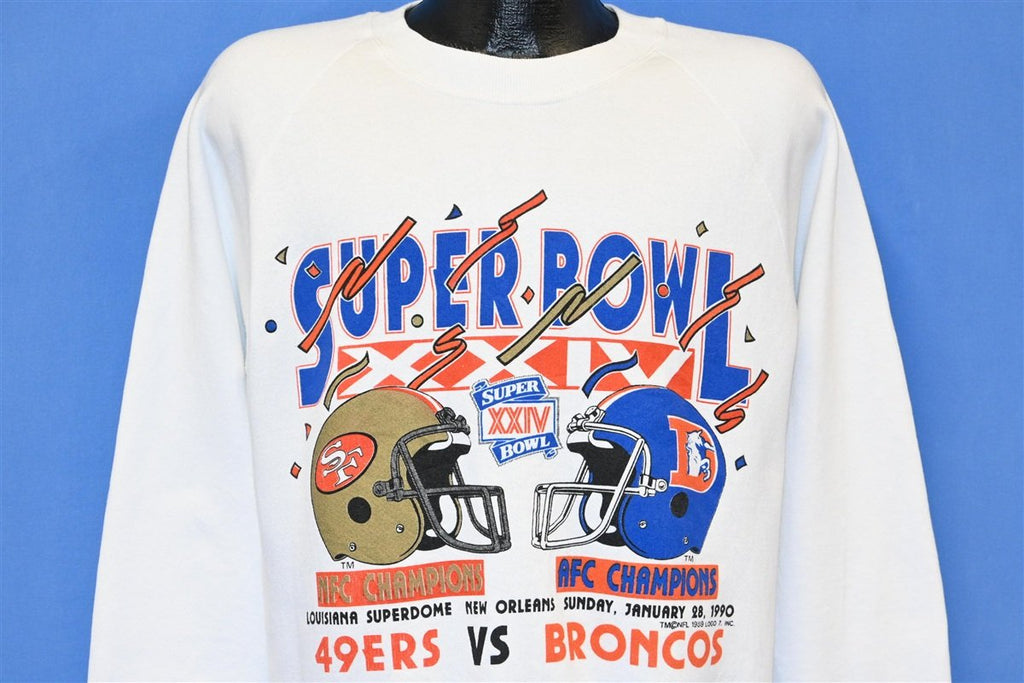 90s Super Bowl XXIV 49ers Vs. Broncos NFL Sweatshirt Medium product image 1