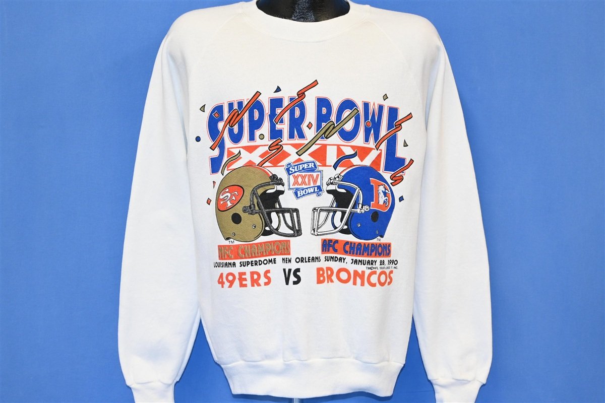 90s Super Bowl XXIV 49ers Vs. Broncos NFL Sweatshirt Medium product image 2